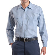 Long Sleeve Striped Industrial Work Shirt