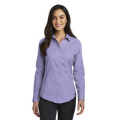 Ladies Windowpane Plaid Non Iron Shirt