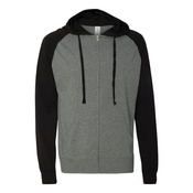 Lightweight Jersey Raglan Hooded Full-Zip T-Shirt